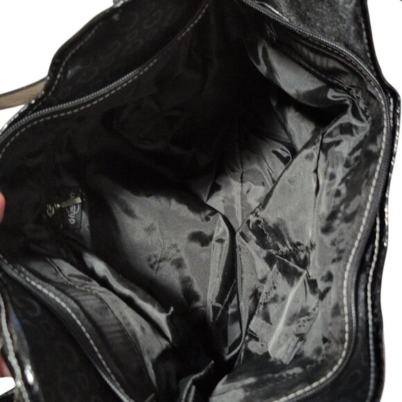 d - fusion Purse Black Faux Leather Medium Size Handbag with Logo Single Pocket - Picture 3 of 4